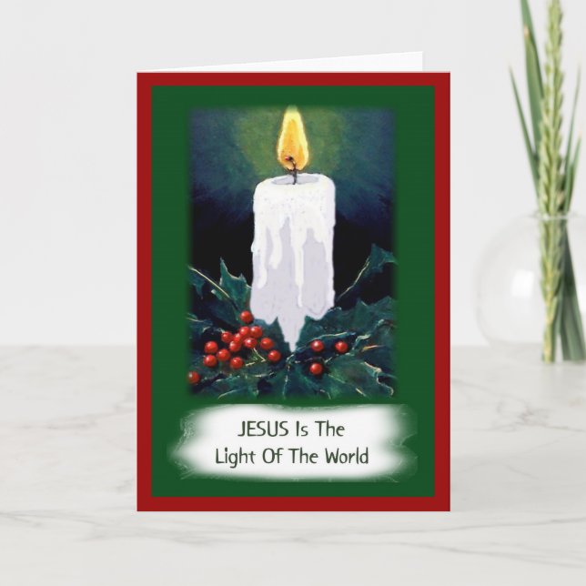 Tarjeta Festiva Jesús Es La Luz Del Mundo: Navidades (Anverso)