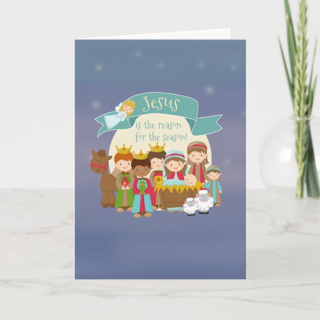 Tarjeta Festiva "Jesús es la razón" Cartas de Navidades de la Nati (Anverso)