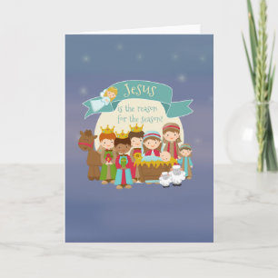 Tarjeta Festiva "Jesús es la razón" Cartas de Navidades de la Nati
