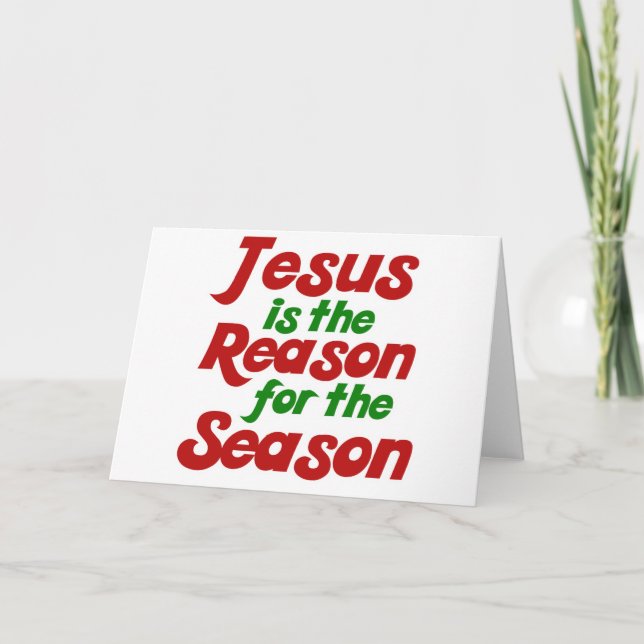 Tarjeta Festiva Jesús es la razón de la temporada de Navidades (Anverso)
