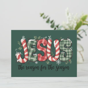 Tarjeta Festiva Jesús Es La Razón De La Temporada Fe Cristiana