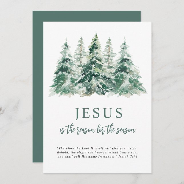 Tarjeta Festiva Jesús es la razón para los Navidades de temporada (Anverso / Reverso)