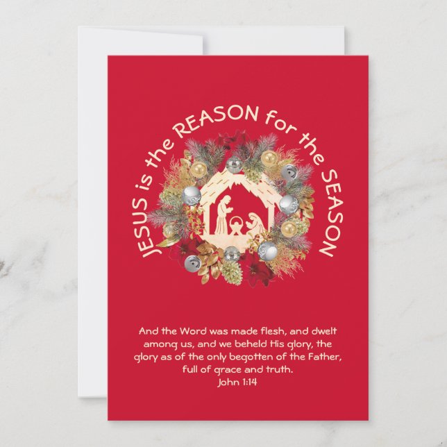 Tarjeta Festiva JESÚS ES LA RAZÓN POR LA QUE LOS Navidades (Anverso)