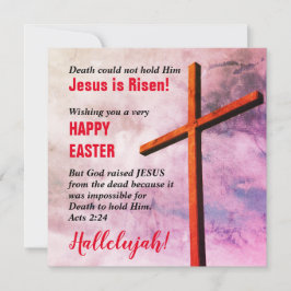 Tarjeta Festiva JESUS ES UNA Cruz Cristiana RISEN EN Pascua