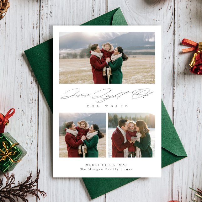 Tarjeta Festiva Jesus Light of the World Religious 3 Photo (Subido por el creador)