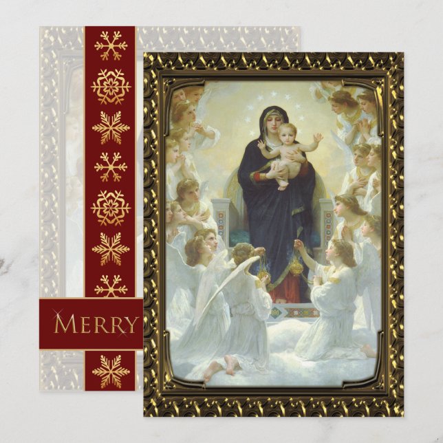 Tarjeta Festiva Jesús María y los ángeles - Navidades Bellas Artes (Anverso / Reverso)