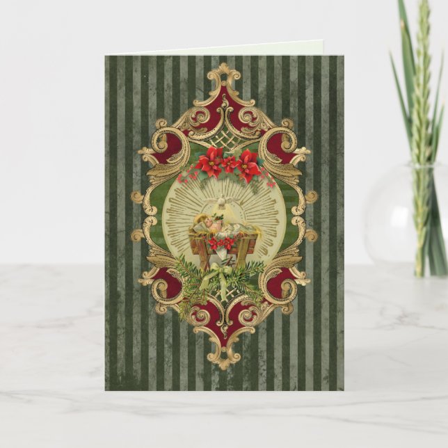 Tarjeta Festiva Jesús, Navidades religiosos, en la cosecha de Mang (Anverso)