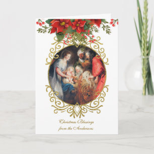 Tarjeta Festiva Jesús religioso Virgen María José Rubens