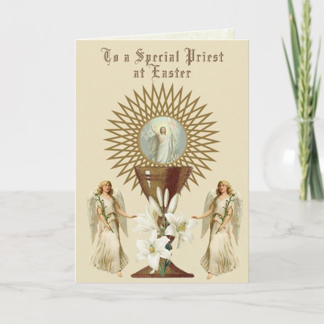 Tarjeta Festiva Jesús, sacerdote de resucitación de la oración de  (Anverso)