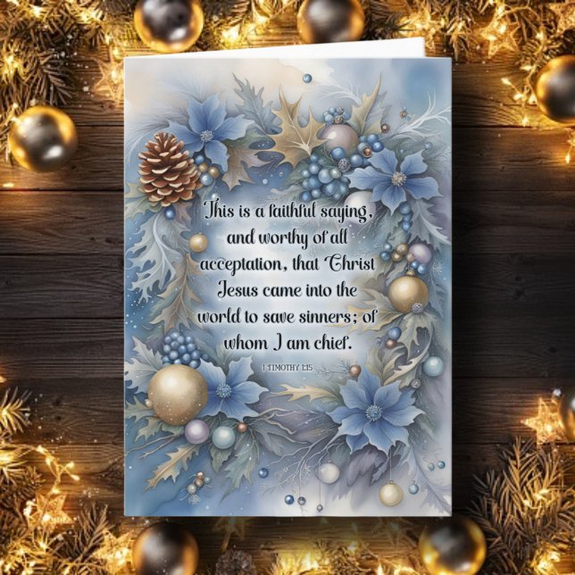Tarjeta Festiva Jesús salva a los Navidades cristianos florales ve (Subido por el creador)