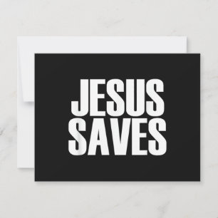 Tarjeta Festiva Jesús salva - Frase célebre de la fe cristiana pop