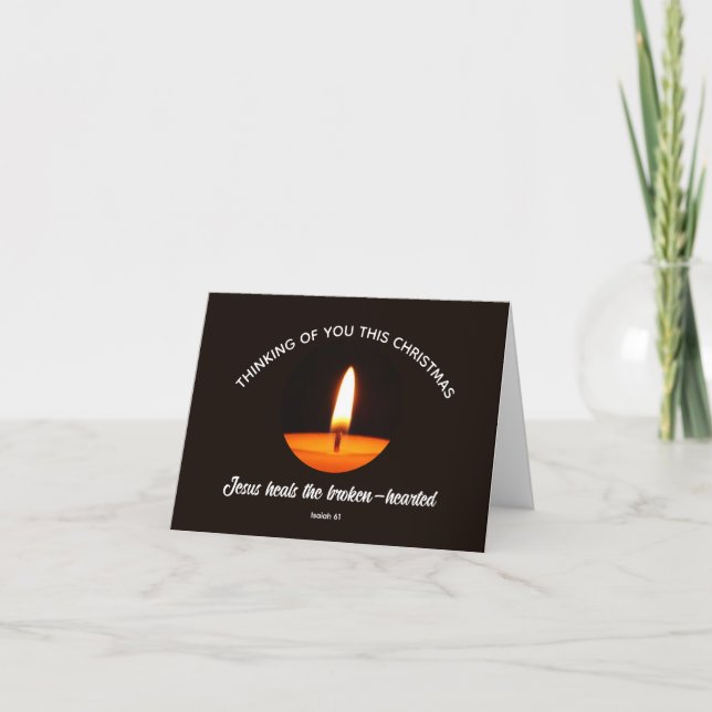 Tarjeta Festiva Jesús sanó PENSANDO EN USTEDES Navidades Simpatía (Anverso)