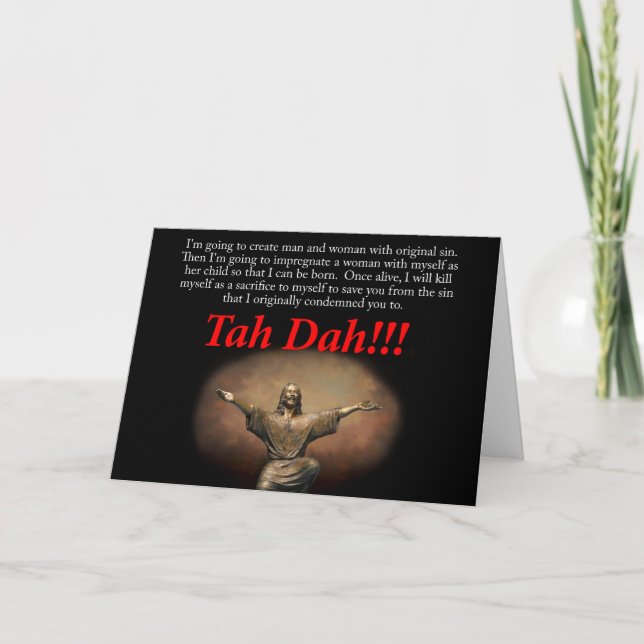 Tarjeta Festiva Jesus.  Tah Dah!!!  Christmas (Anverso)