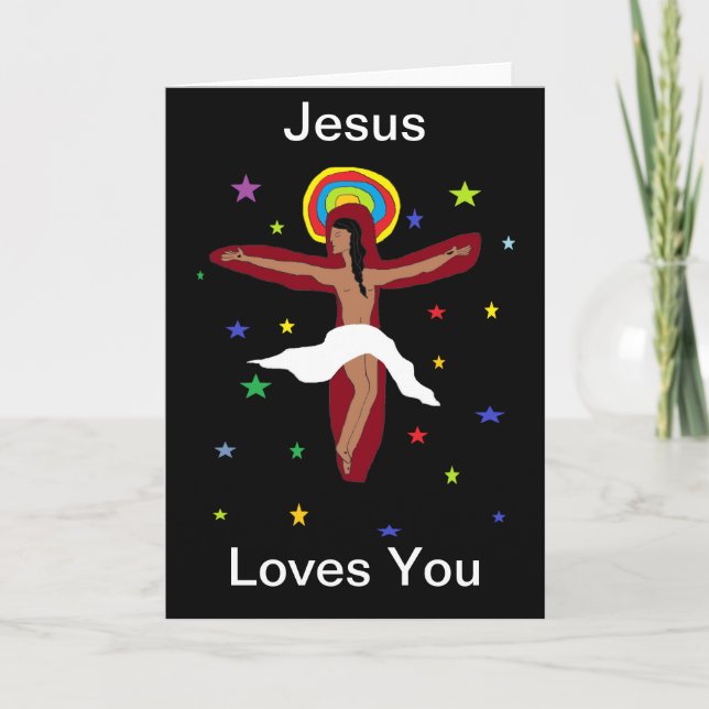 Tarjeta Festiva Jesús te ama (Anverso)