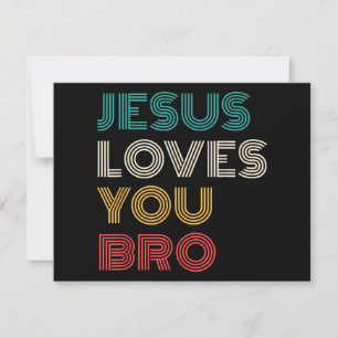 Tarjeta Festiva Jesús Te Ama Hermano, Gracioso Retro De Fe Cristia