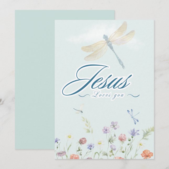 Tarjeta Festiva Jesús te ama la carta (Anverso / Reverso)