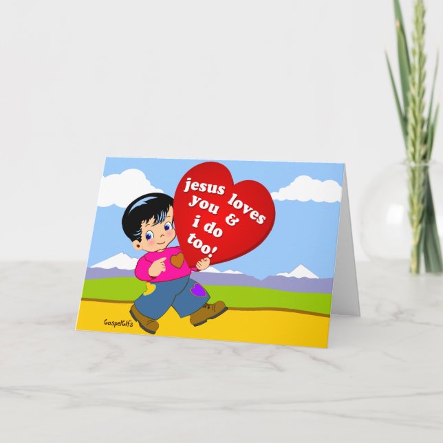 Tarjeta Festiva ¡Jesús Te Ama Y Yo También! (Anverso)