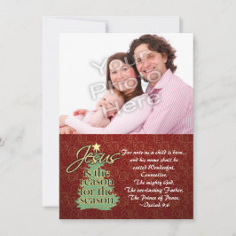 Tarjeta Festiva Jesus the Reason Christian Christmas Photo Card