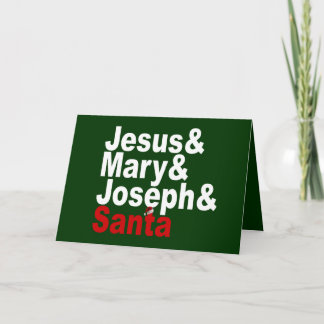 Tarjeta Festiva Jesús y Maria y José y Santa
