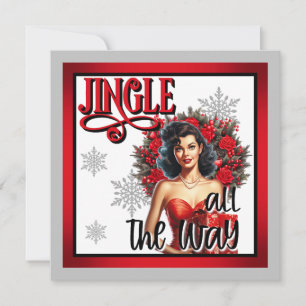 Tarjeta Festiva Jingle all the Way Pin-up Retro