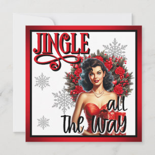 Tarjeta Festiva Jingle all the Way Pin-up Retro
