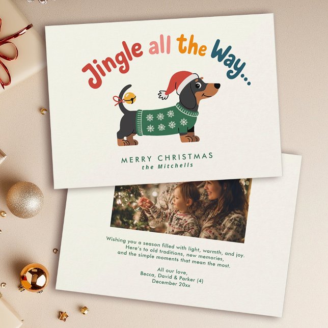 Tarjeta Festiva Jingle All the Way – Suéter de perro para foto fam (Subido por el creador)