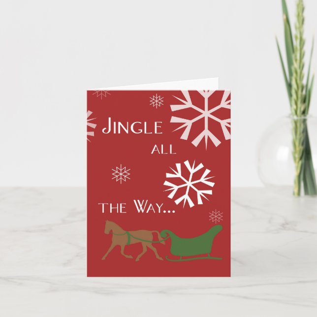 Tarjeta Festiva Jingle All Way Holiday Navidades Saludo (Anverso)