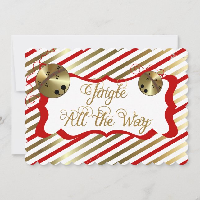 Tarjeta Festiva Jingle all way Navidades Holiday (Anverso)
