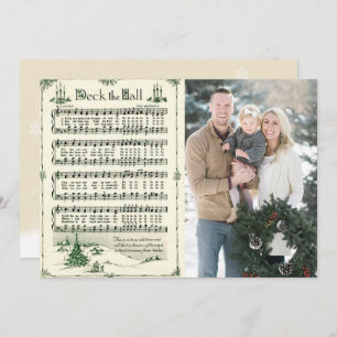 Tarjeta Festiva Jingle Bells Navidades Carol Photo Holiday Card