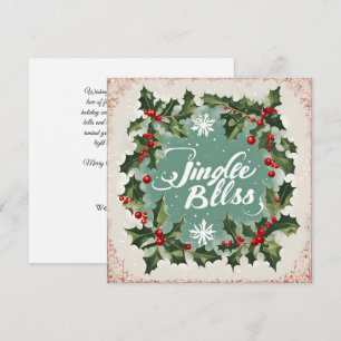 Tarjeta Festiva Jingle Bells y Navidades Holly Company Navidades