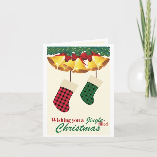 Tarjeta Festiva Jingle - Navidades llenos de deseos (Anverso)