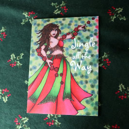 Tarjeta Festiva Jingle todas las cartas de bailarín de los Belly