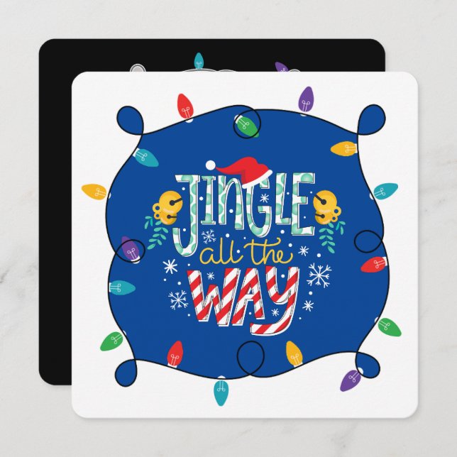 Tarjeta Festiva Jingle todo el camino (añade tu foto) (Anverso / Reverso)