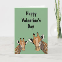 Jirafa Divertida Verde Día de San Valentín
