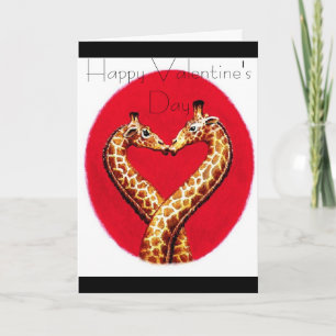 Tarjeta Festiva Jirafa romántica