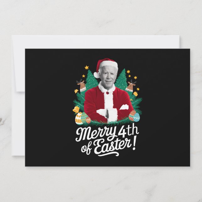 Tarjeta Festiva Joe Biden Navidades Santa Merry 4 De Noches De Pas (Anverso)