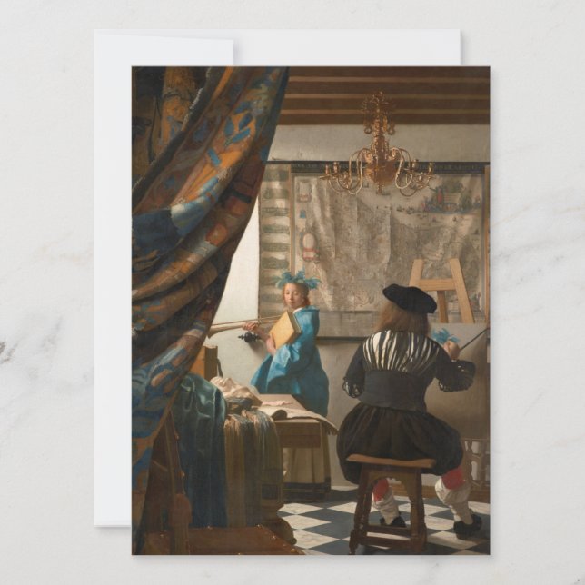 Tarjeta Festiva Johannes Vermeer - El arte de la pintura (Anverso)