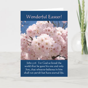 Tarjeta Festiva John 3:16 cards Wonderful Easter! Card Blossoms