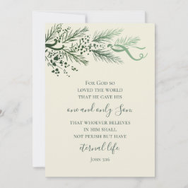 Tarjeta Festiva John 3:16 Navidades cristianos de foto moderna de 