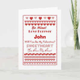 Tarjeta Festiva John Happy Valentine Day Hearts Hearts Hearts
