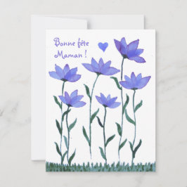 Tarjeta Festiva Jolie carte de fêtes des mères fleurs aquarelle
