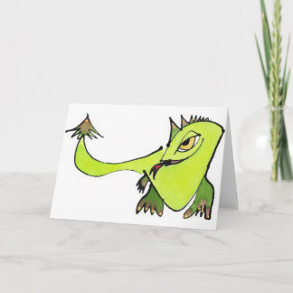 Tarjeta Festiva Jolly Green Dragon Notecard