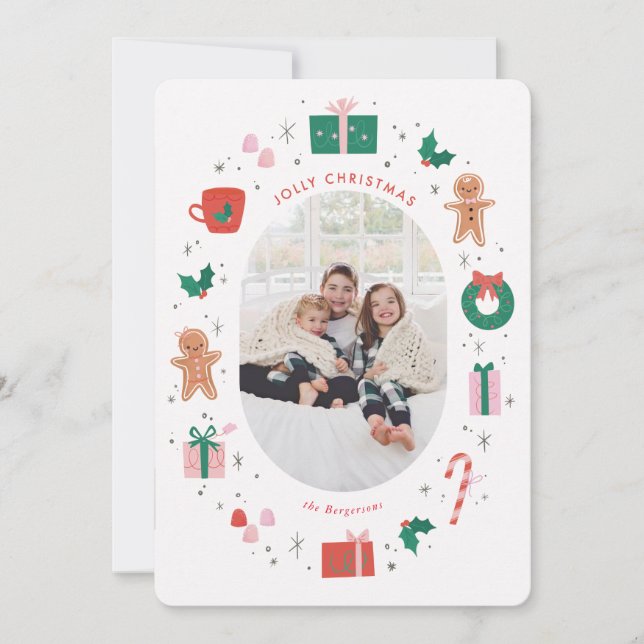Tarjeta Festiva Jolly Happy Navidades (Anverso)