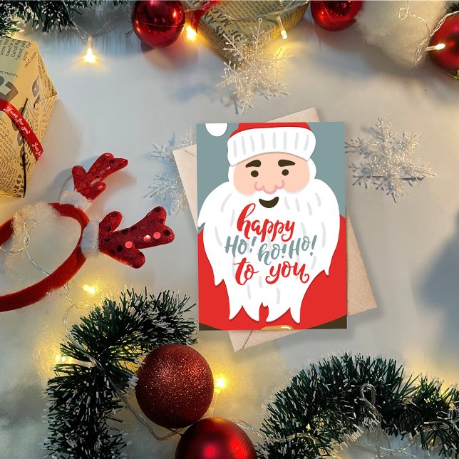 Tarjeta Festiva Jolly Ho Ho Ho Santa Christmas Greeting Flat (Subido por el creador)