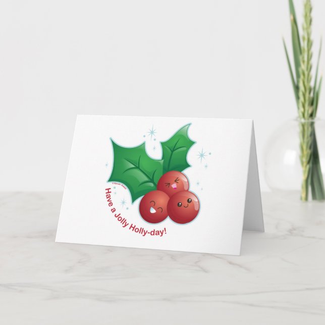 Tarjeta Festiva Jolly Holly (Anverso)