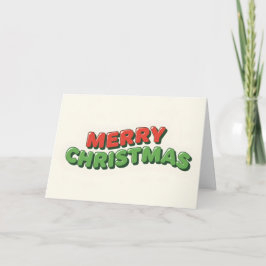 Tarjeta Festiva Jolly Retro Kids Merry Christmas