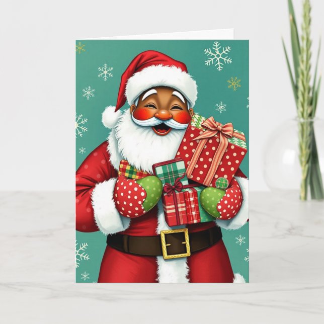 Tarjeta Festiva Jolly Santa (Anverso)