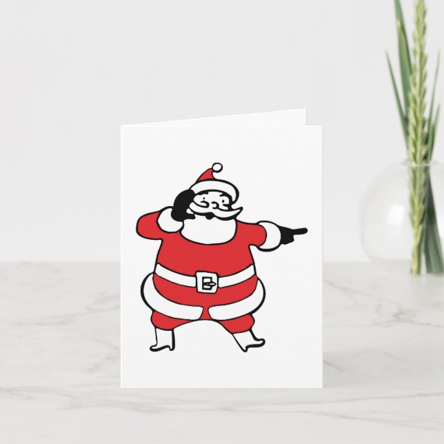 Tarjeta Festiva Jolly Santa Claus llama a los renos a los Navidade (Anverso)