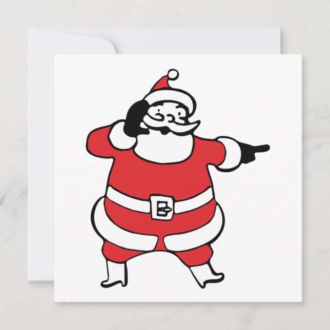 Tarjeta Festiva Jolly Santa Claus llama a los renos a los Navidade (Anverso)