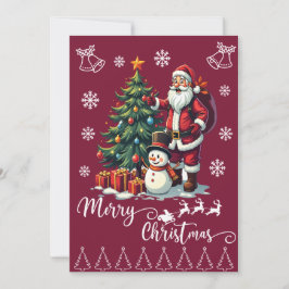 Tarjeta Festiva Jolly Santa Merry Christmas